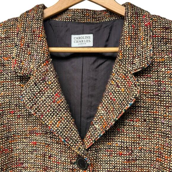 Caroline Charles London 2 Piece Tweed Brown Suit US 12/14 UK 16/18 Women’s - Picture 5 of 10